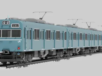 Japan Train subway Jr series Low-poly 3D model