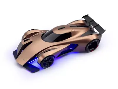 Sleek Copper Racer model pack Low-poly 3D model