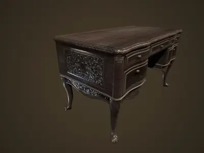 Antique Desk - PBR Game Ready Low-poly 3D model