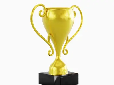 Gold Trophy Cup 04 Low-poly 3D model