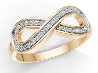 AV 710 Infinity of Love Diamond Ring for Women 3D print model