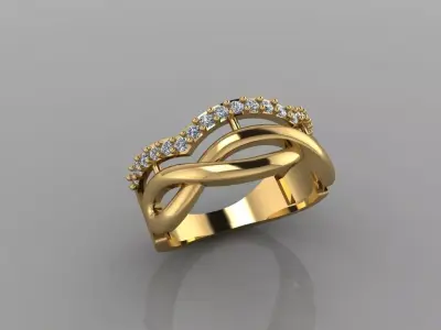 Ring jewel gold fuison  Free 3D print model