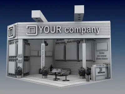 Booth Exhibition Stand a520c 3D model