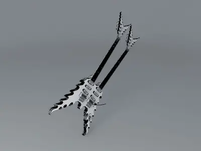 Sands Double V Flame guitar Free 3D model
