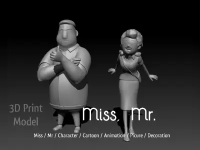 Miss    Mr Free 3D print model