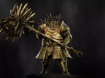 Fat Knight - Headless Executioner - Game-ready Character Low-poly 3D model