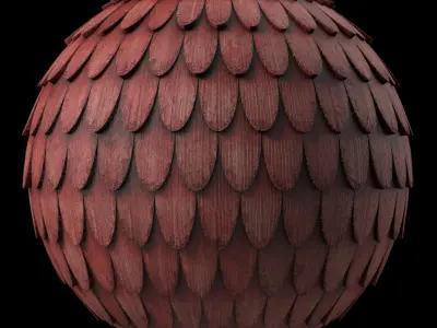 Roof Tile Materials 89- Wooden Roofing By Sbsar Seamless Pbr Texture