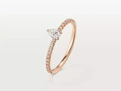 ETINCELLE - SOLITAIRE RING - WITH LARGE STONE 3D print model
