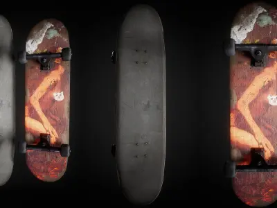 Skateboard Low-poly 3D model from CGTrader