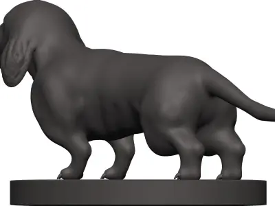Dachshund figurine of 3D model