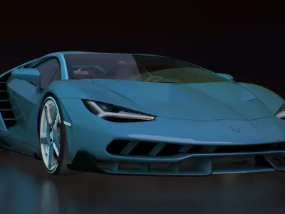 Generic Modern Dynamic Future Racing Supercar 3D model