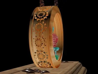 Chinese gold Ingot 3D model