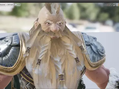 Dwarf Fighter Low-poly 3D model