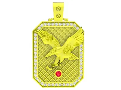 Luxury Eagle Dog Tag Pendant for Men  5048 3D print model