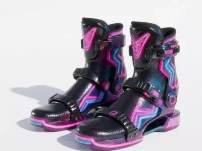 Neon Velocity Gravity Boots 3D Model Low-poly 3D model