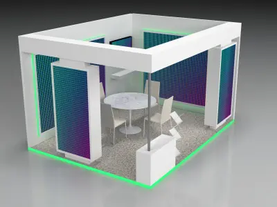 4m x 3m Booth Design 3D model