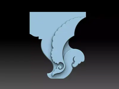 Pegasus ornamental corbel 3D print model