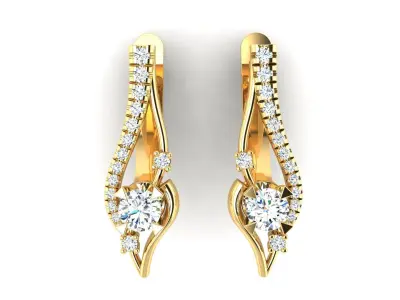 Earring E5 The luxury female earring with gems 3D print model