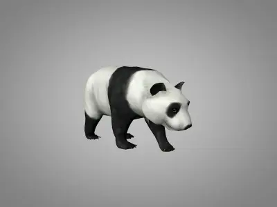 Panda or China bear Low-poly 3D model