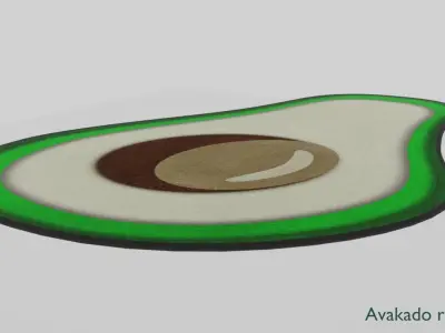 Avacado type carpet - rug 3D Low-poly 3D model