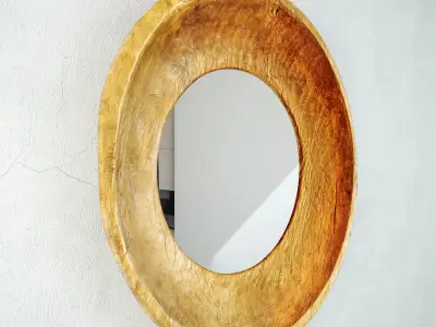 Old Javanese Teak Mirror 3D model