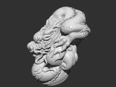 dragon bust of woman 3D print model