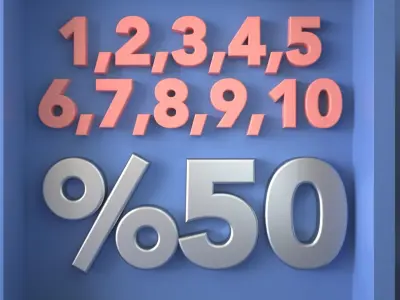 3D Text Alpha Texture 3D model