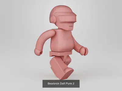 Bearbrick Daft Punk 280mm Pack 3D Model Collection