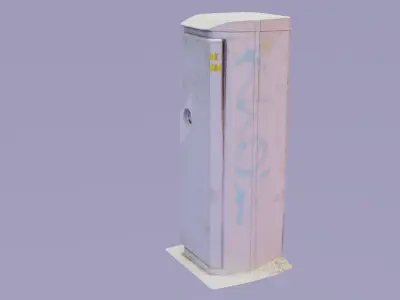 Street telephone cabinet  Low-poly 3D model