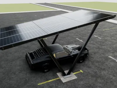 V TYPE MODERN SOLAR CARPORT TYPE-7 3D model