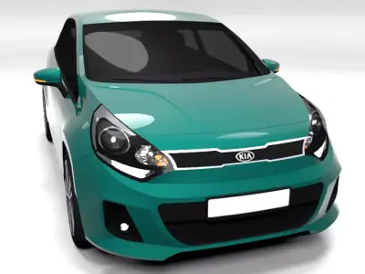 KIA RIO 3DOOR 2012 LOWPOLY  Low-poly 3D model