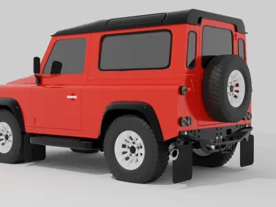 Range Rover defender 3d model  with textures Suv 3d model  Low-poly 3D model