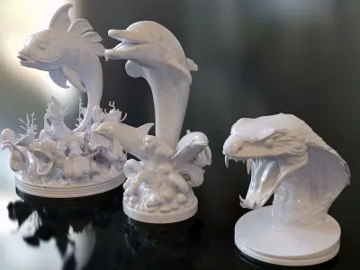 Fantasy Figurine Asset Pack 27 Stylized Statues 3D model