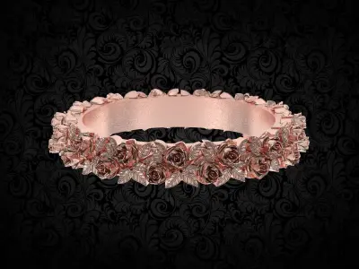 Rose Vine Wedding Band 3D print model