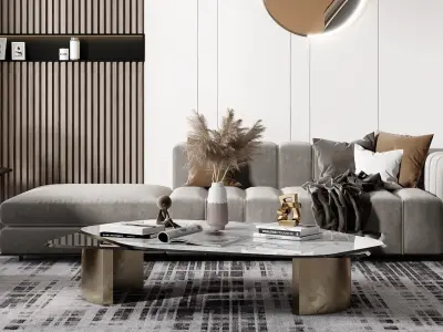 Modern living room 3D model 11