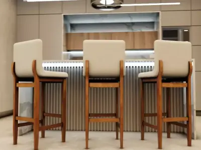 Stool Davena Low-poly 3D model