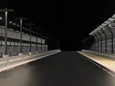 Generic Race Track  Low-poly 3D model