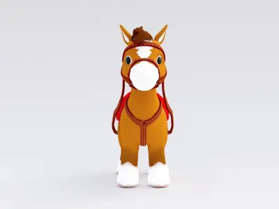 3D Cartoon Horse 3D model
