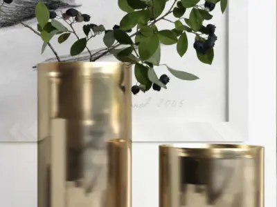 Decorative set of modern 3D model