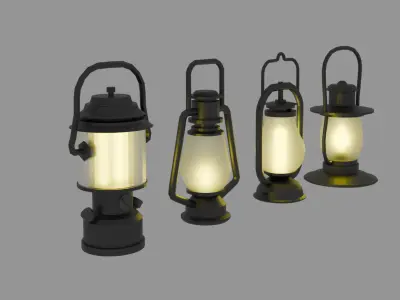 Collection of lanterns Free low-poly 3D model