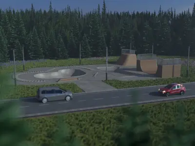 Skatepark Equipment 3D Model Pack Low-poly 3D model