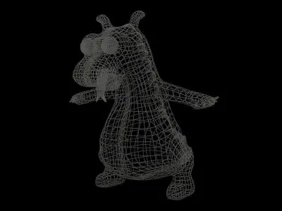  Cartoon with Dinosaur Low-poly 3D model