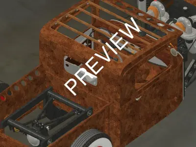 Rat Rod Pickup obj dwg stp sat 3D model