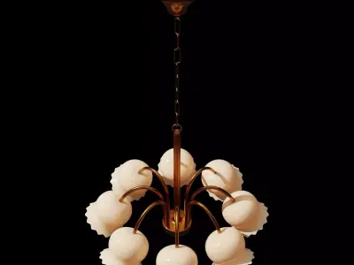Vintage Floral Chandelier Low-poly 3D model