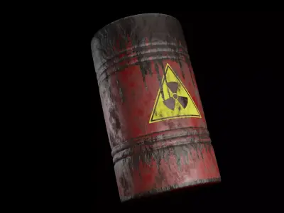 Old Metallic Gritty Barrel  Free low-poly 3D model