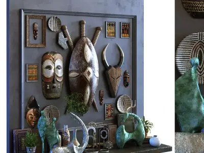 decoration set 099 africa art style Low-poly 3D model