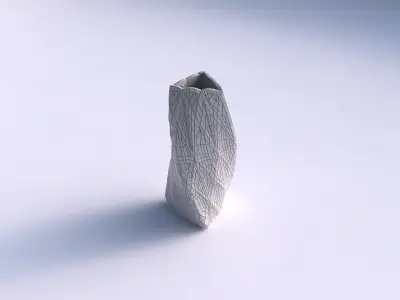 Vase twist triangle with fine mosaic plates 3D print model