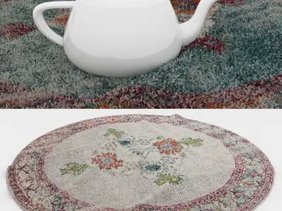 Round Rug Set 60 3D model