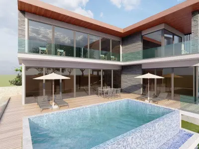 modern Villas Steel construction 3D model