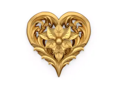 Heart decorative ornament onlay cnc 3d printing stl 01 3D print model